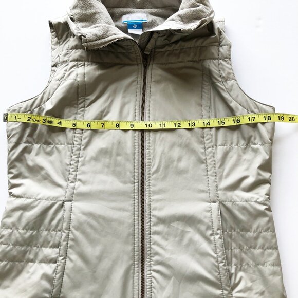 COLUMBIA Fleece Lined Tan Full Zip Front Vest Womens Small - Picture 8 of 8